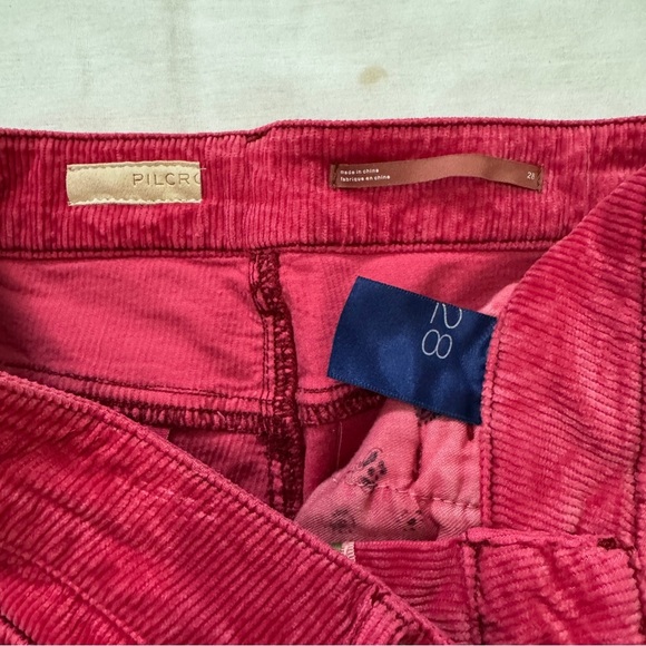Pilcro Anthropologie 28 Pink Corduroy The Yaya Crop Flare Pants ~ Boho Ankle - Picture 8 of 9